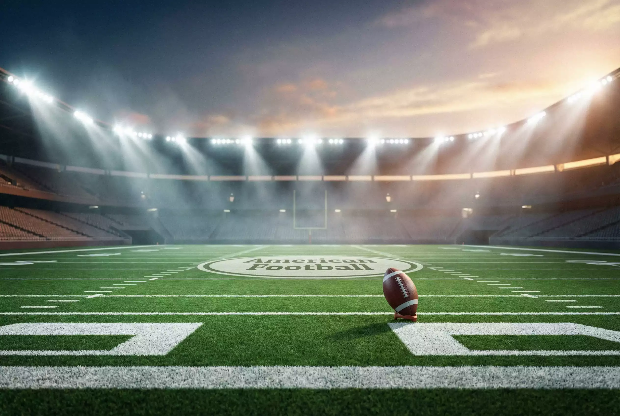 American Football Wetten – beleuchtetes NFL-Stadion vor dem Kickoff